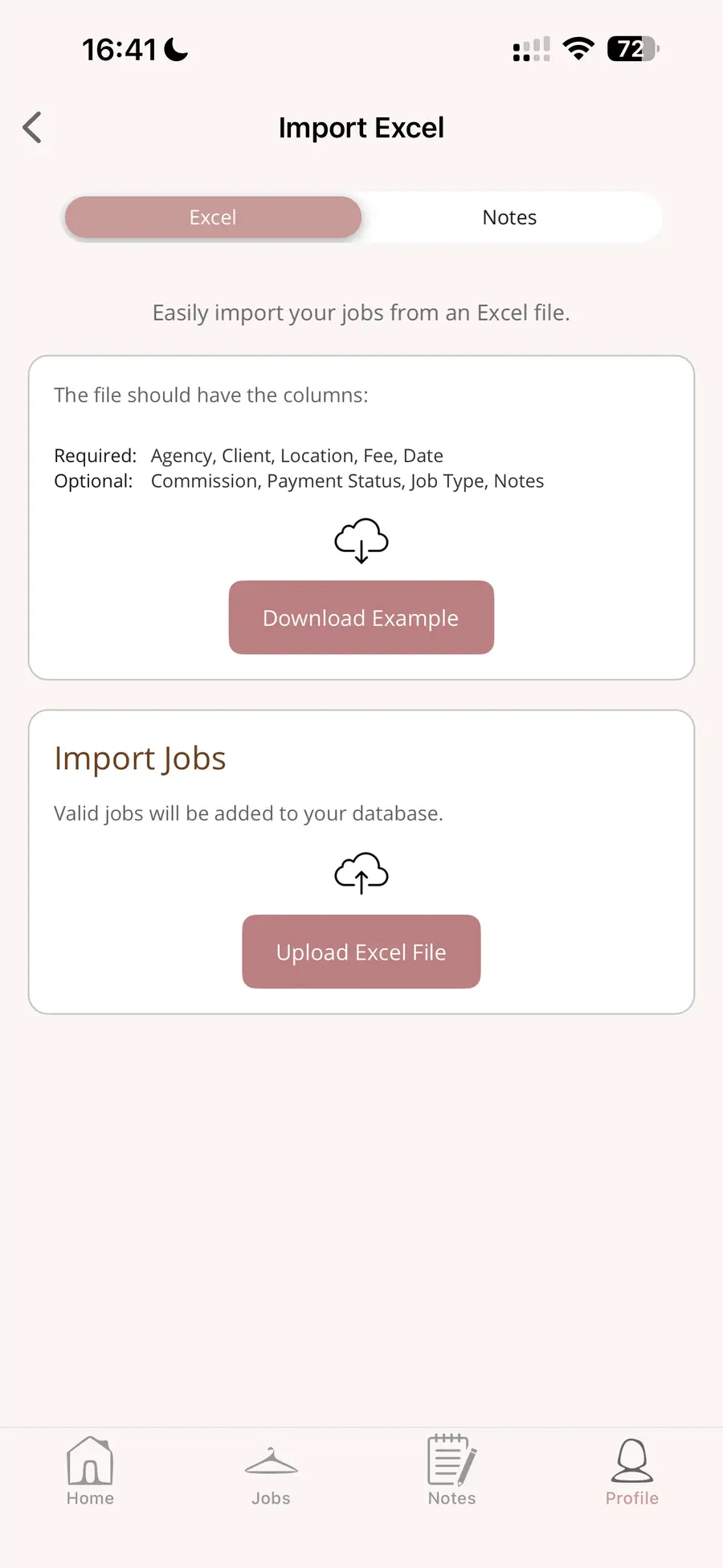 ModelWorth Excel import for bringing in existing job data